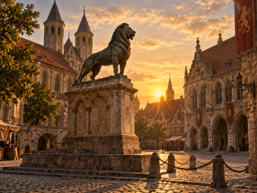 Braunschweig mit Braunschweiger Löwen – Zentrum Ostfalens im Mittelalter